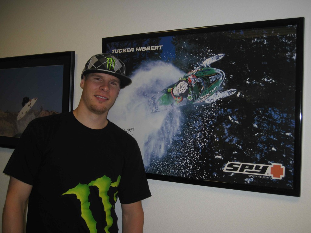 Tucker at Monster with 2003 snocross poster